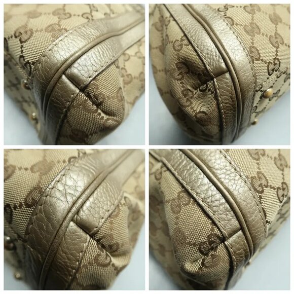 GUCCI Bella Brown Cloth Satchel 615-021425 - Picture 6 of 12